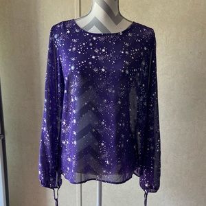 Attention size medium purple with silver stars